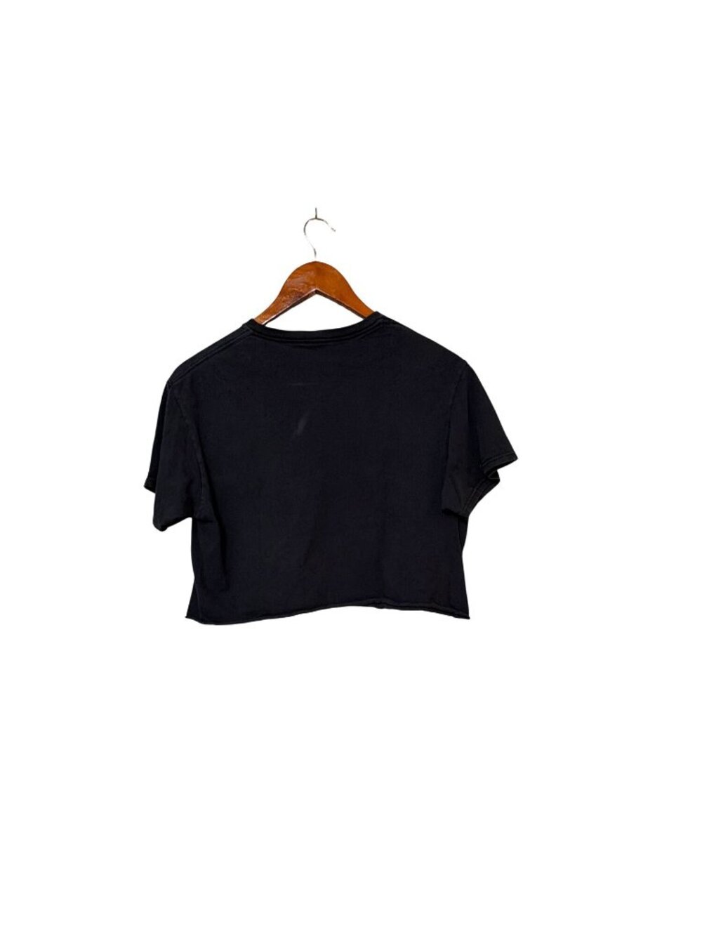 Disney Stitch Womens Cropped Black T-Shirt Graphic Print Medium - Picture 2 of 5
